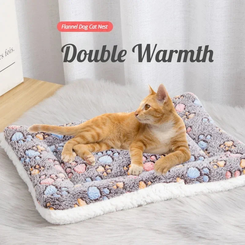 Double-Sided Plush Pet Mat – Soft Warm Cushion Blanket for Cats & Small Dogs