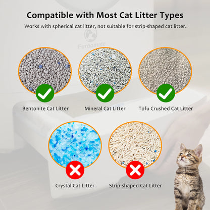 Self-cleaning cat litter box with an open design, advanced safety sensors, and extra-large capacity for multi-cat households. Practical, hassle-free, and ideal for easy daily cleaning.