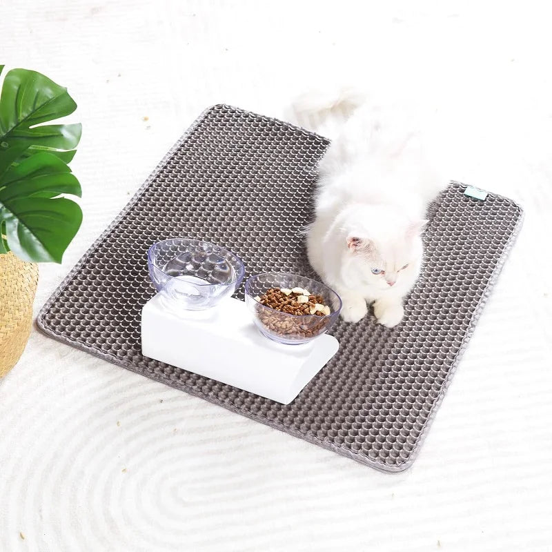 Waterproof Double-Layer Cat Litter Mat – Easy-Clean Pet Litter Pad for Cats