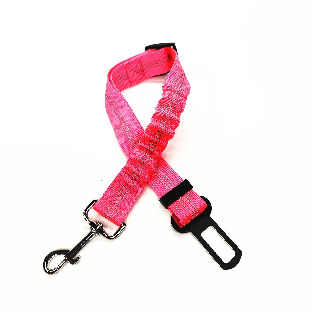 Adjustable Reflective Dog Car Seat Belt Harness – Elastic Shock-Absorbing Travel Safety Strap