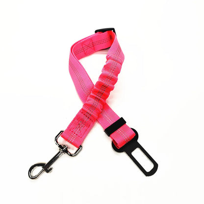 Adjustable Reflective Dog Car Seat Belt Harness – Elastic Shock-Absorbing Travel Safety Strap