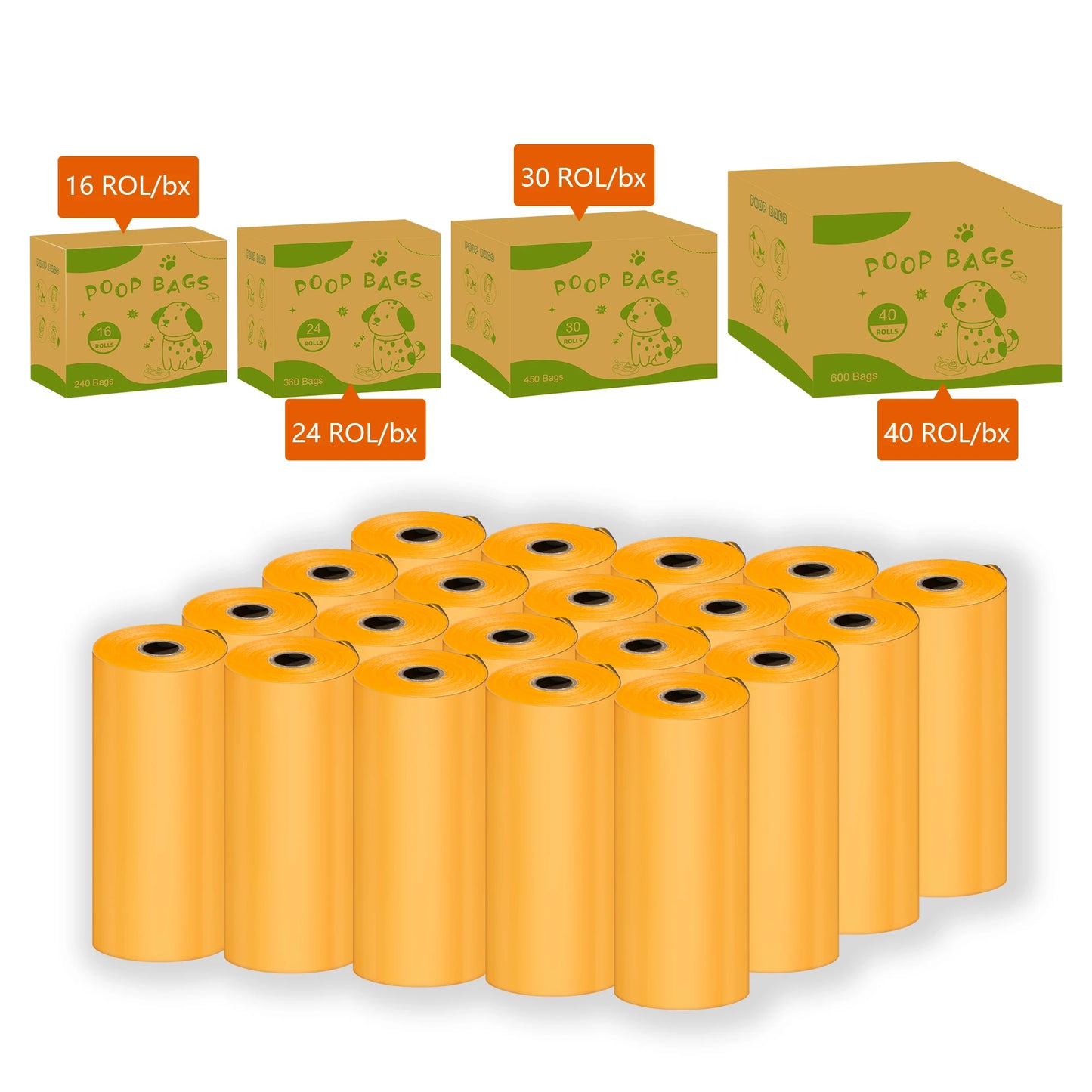EPI Photodegradable Dog Poop Bags – Orange Scented Waste Bags with Dispenser