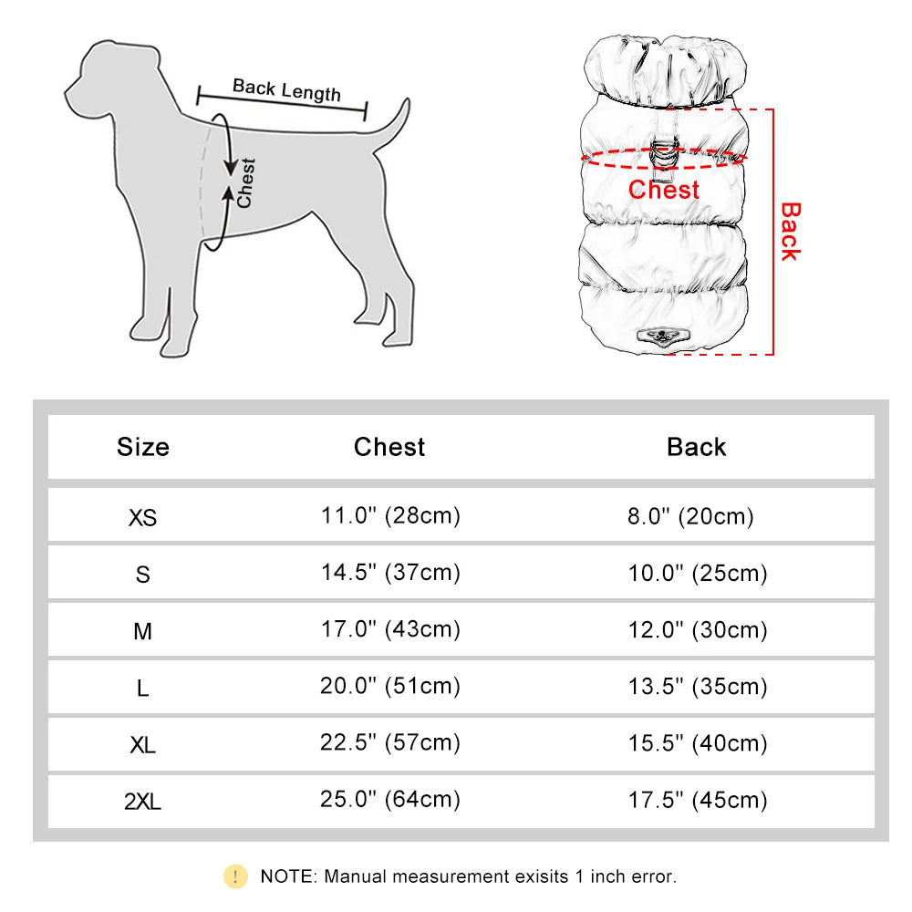 Warm Padded Dog Jacket – Soft Winter Coat for Small & Medium Dogs (Chihuahua, French Bulldog, Poodle)