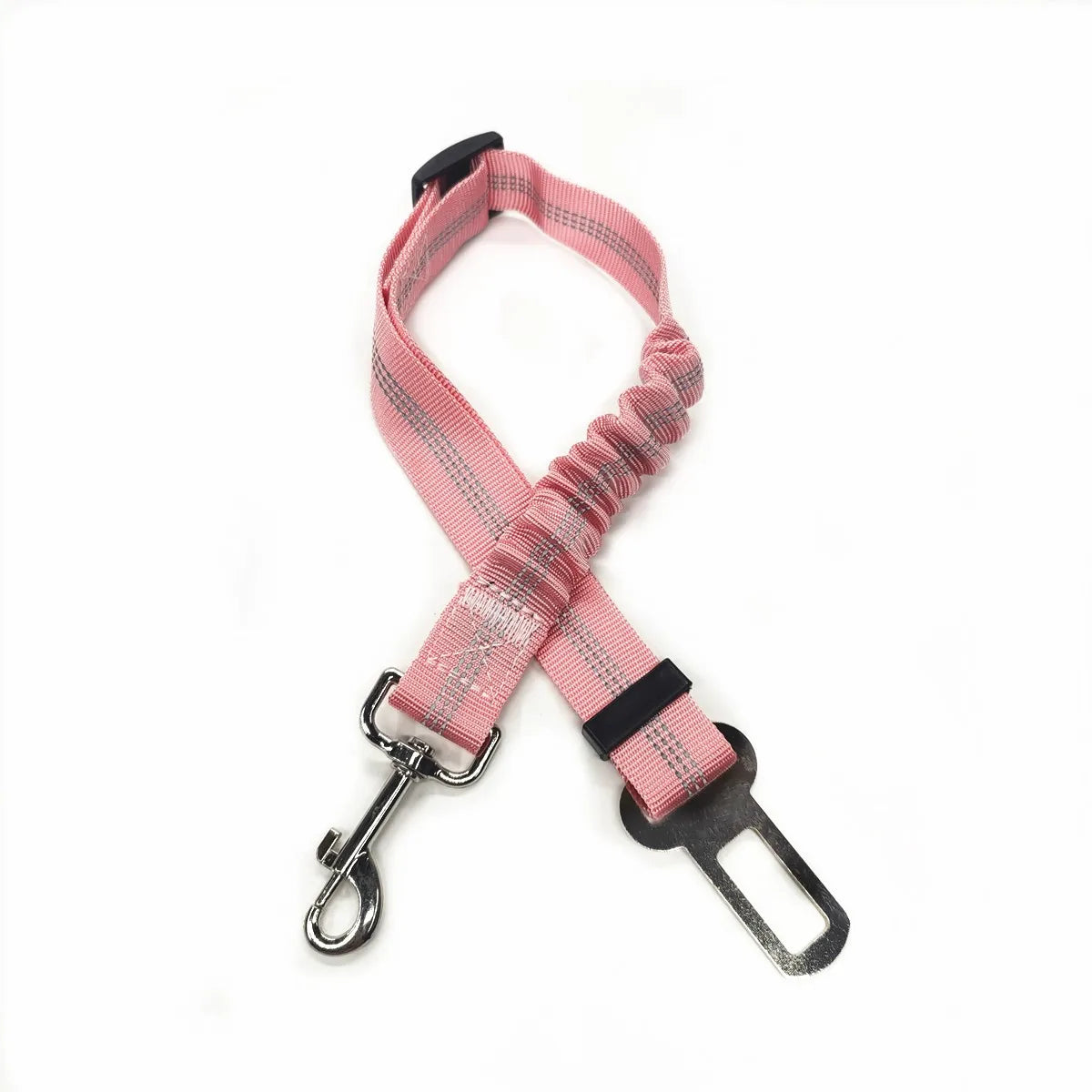 Adjustable Reflective Dog Car Seat Belt Harness – Elastic Shock-Absorbing Travel Safety Strap