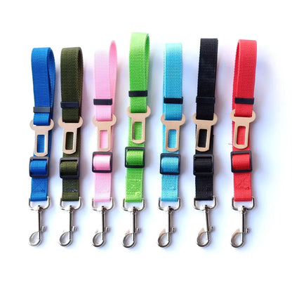 Adjustable Reflective Dog Car Seat Belt Harness – Elastic Shock-Absorbing Travel Safety Strap