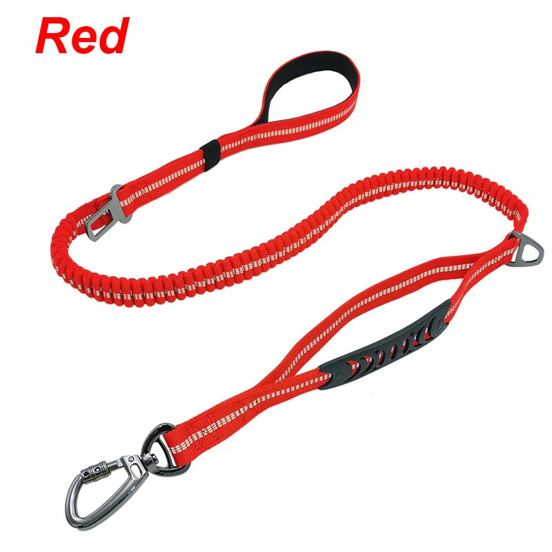 Multifunction Retractable Dog Leash – Reflective Nylon Lead with Car Safety Buckle
