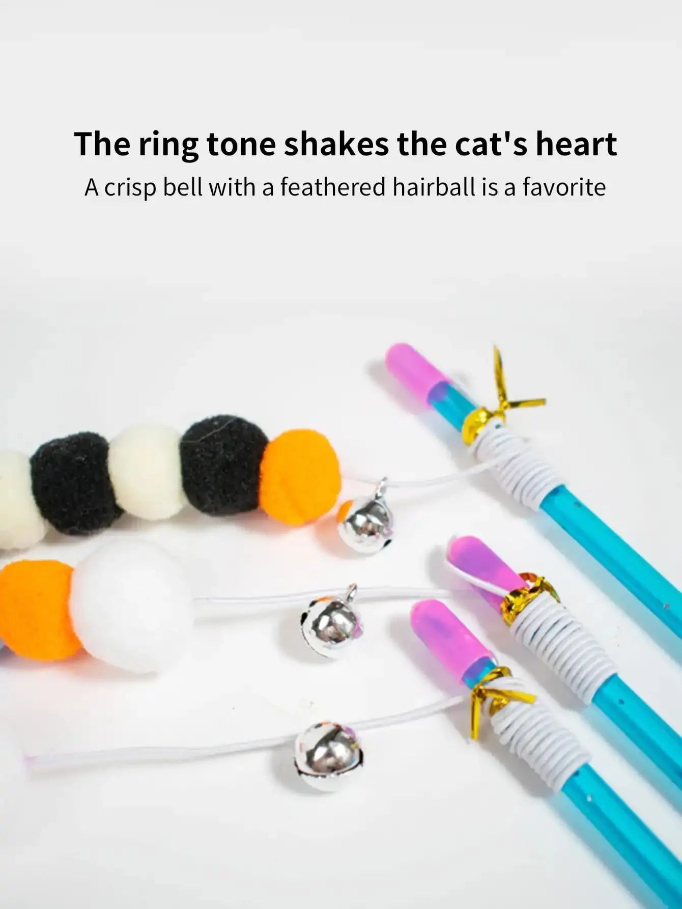 Interactive Cat Wand Toy – Elastic Fur Teaser Stick for Fun Play