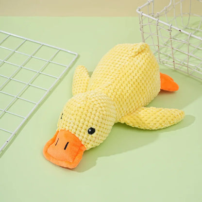 Sleeping Duck Plush Dog Toy – Squeaky Bite-Resistant Chew Toy for Small Dogs