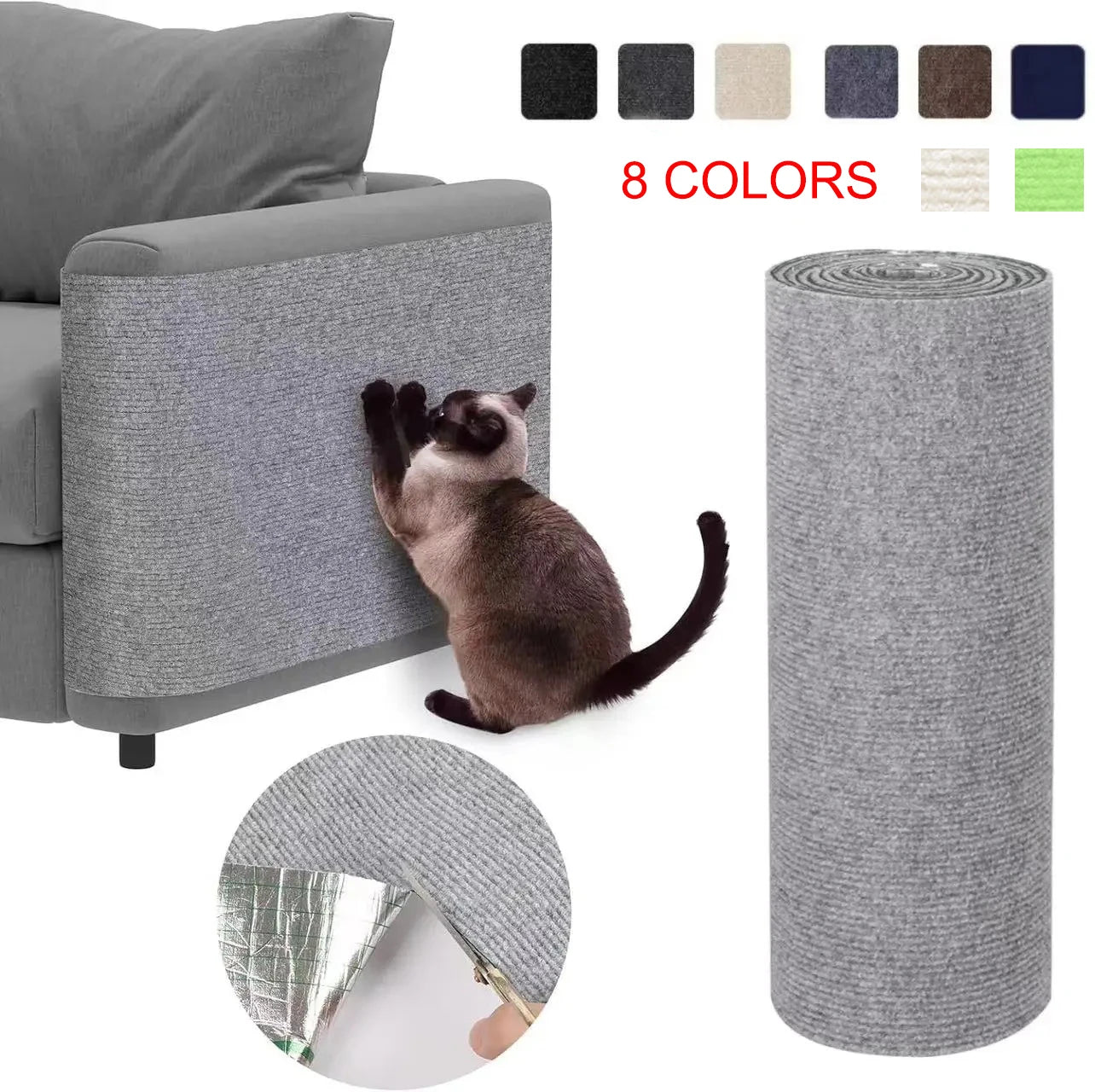 Self-Adhesive Cat Scratch Protector Mat – Trim-to-Fit Furniture & Sofa Guard