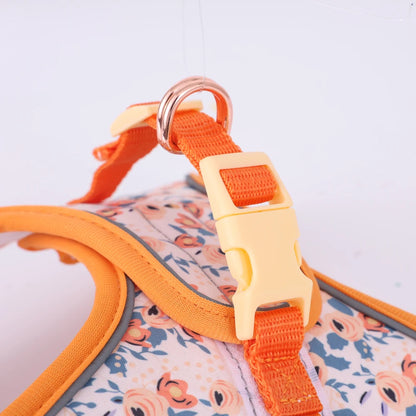 Adjustable Dog & Cat Harness Set – Soft Vest with Leash, Cute Design for Small Pets