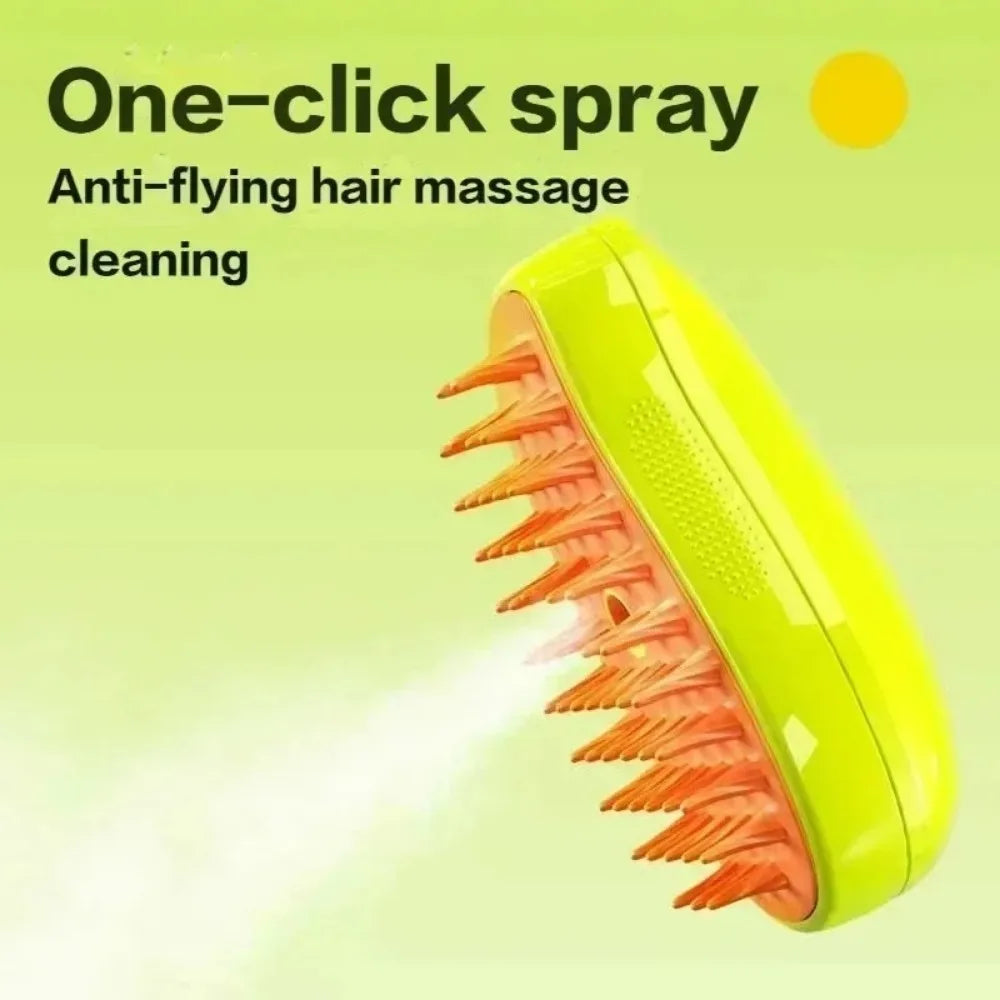 3-in-1 Electric Steam Pet Grooming Brush – Spray Massage Comb for Dogs & Cats