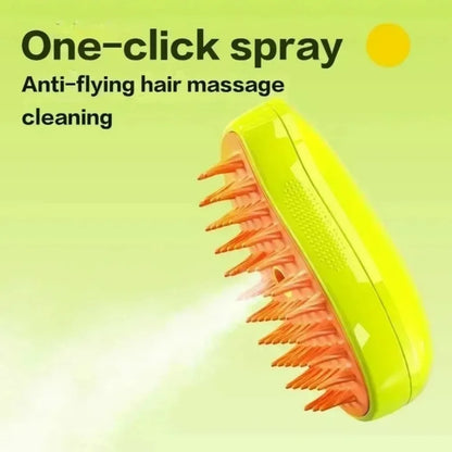 3-in-1 Electric Steam Pet Grooming Brush – Spray Massage Comb for Dogs & Cats