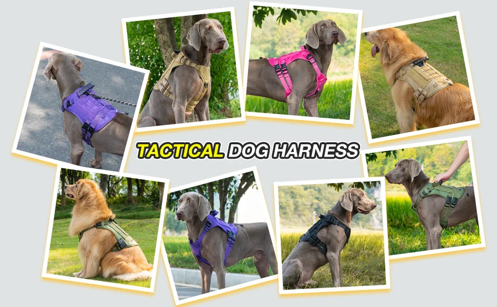 Tactical Dog Harness for Large Dogs – Heavy-Duty Anti-Slip Outdoor Walking Vest