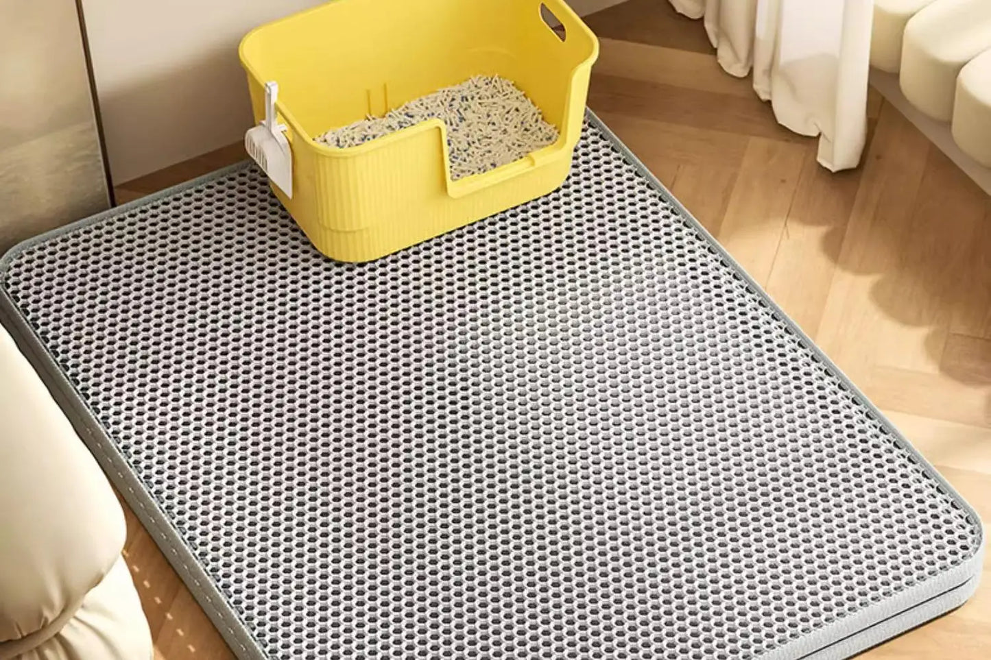 Double-Layer Waterproof Cat Litter Mat – Non-Slip, Washable Floor Protector for Pets
