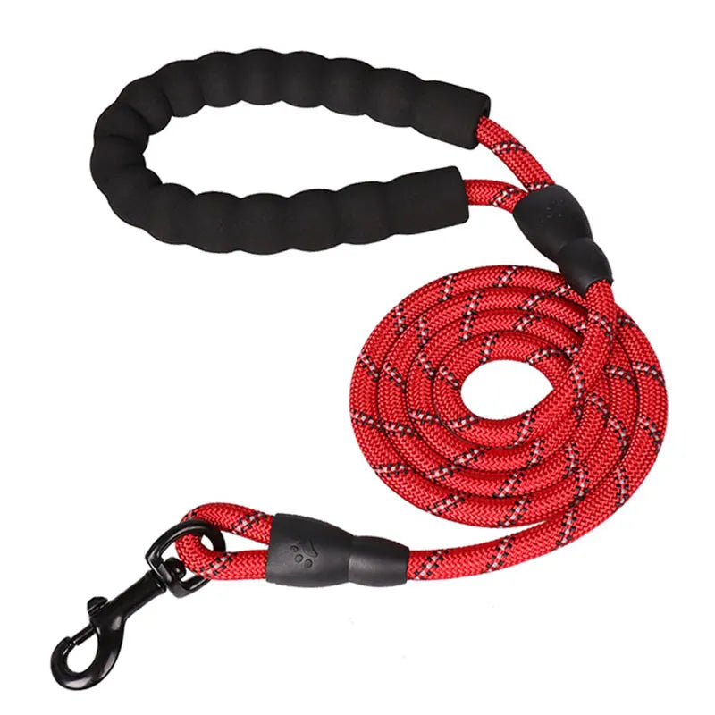 Heavy-Duty Reflective Dog Leash 150/200/300cm – Strong Anti-Pull Lead for Small & Large Dogs