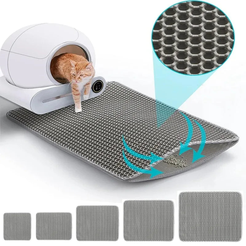 Double-Layer Waterproof Cat Litter Mat – Non-Slip, Washable Floor Protector for Pets