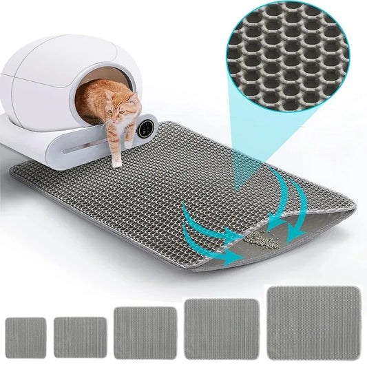Double-Layer Waterproof Cat Litter Mat – Non-Slip, Washable Floor Protector for Pets
