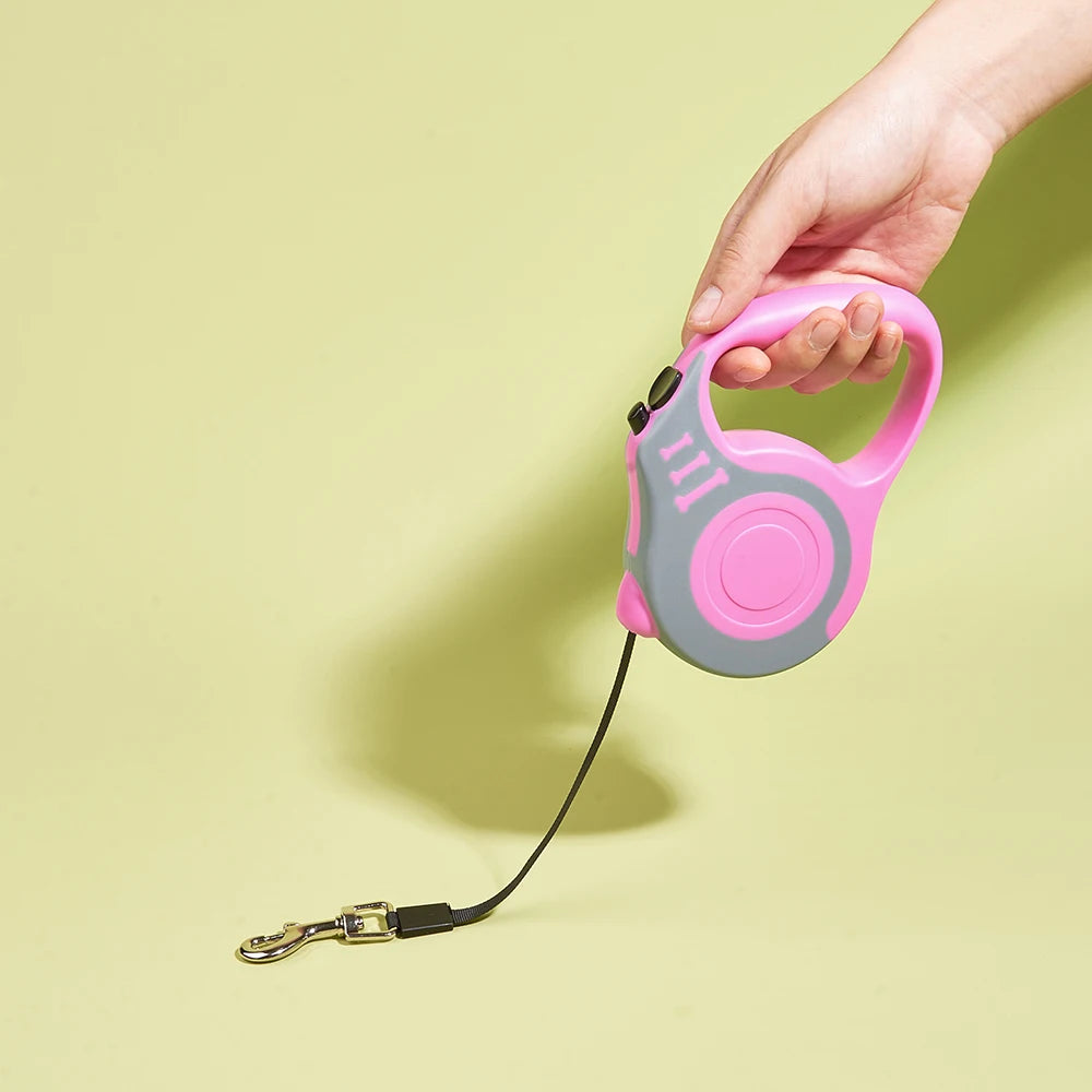 3m/5m Retractable Dog Leash – Durable Nylon Lead for Small, Medium & Large Dogs & Cats