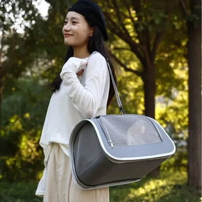 Breathable Pet Travel Bag – Portable Shoulder Carrier for Dogs & Cats, Summer Design