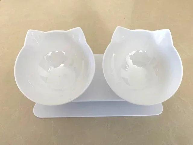 Double Pet Bowl with Stand – Non-Slip Food & Water Feeder for Dogs & Cats