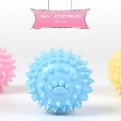 Interactive Rubber Ball Chew Toy – Durable Dental Cleaning Toy for Small Dogs & Cats