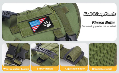 Tactical Dog Harness for Large Dogs – Heavy-Duty Anti-Slip Outdoor Walking Vest