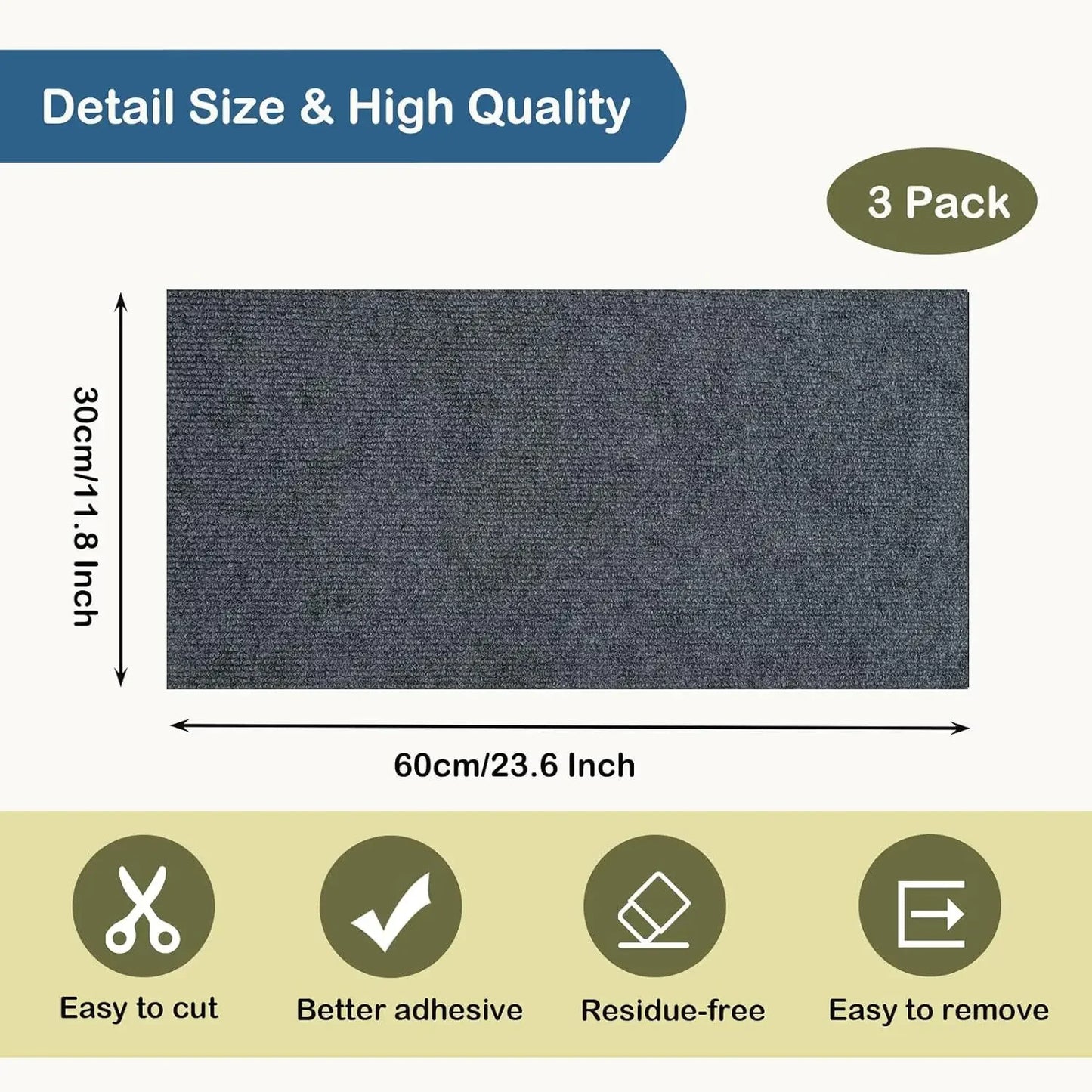 Self-Adhesive Cat Scratch Protector Mat – Trim-to-Fit Furniture & Sofa Guard