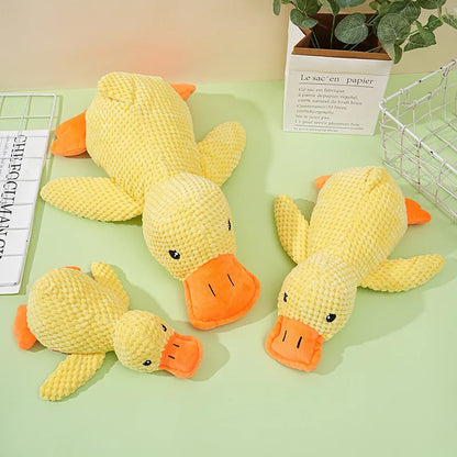 Sleeping Duck Plush Dog Toy – Squeaky Bite-Resistant Chew Toy for Small Dogs